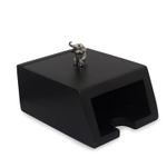 Wood and pewter business card holder, 'Playful Elephant' - Wood and pewter business card holder