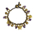 Amethyst charm bracelet, 'Lavender Siam' - Amethyst and Brass Beaded Charm Bracelet thumbail