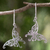 Sterling silver dangle earrings, 'Thai Chrysalis' - Handmade Butterfly Earrings Sterling Silver Jewellery thumbail