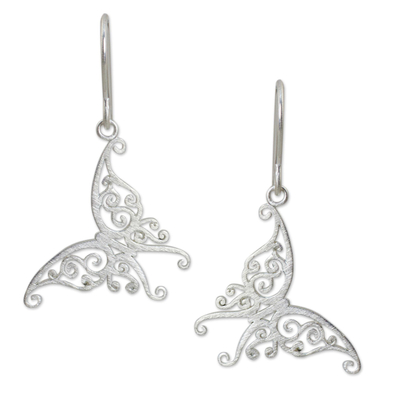 Sterling silver flower earrings, 'Blossoming Stars' - Sterling Silver Earrings Handmade Jewellery from Thailand