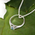 Blue topaz pendant necklace, 'Promise of Love' - Blue Topaz Ring-pendant on Silver Necklace from Thailand