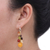 Garnet and carnelian cluster earrings, 'Sweet Tropics' - Handmade Garnet Carnelian Citrine Cluster Earrings (image 2c) thumbail