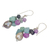 Cultured pearl and aquamarine cluster earrings, 'Clover' - Pearl Aquamarine Quartz Cluster Earrings (image 2b) thumbail