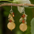 Citrine and carnelian cluster earrings, 'Yellow Rose' - Quartz Carnelian Citrine Cluster Earrings thumbail