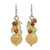 Citrine and carnelian cluster earrings, 'Yellow Rose' - Quartz Carnelian Citrine Cluster Earrings (image 2a) thumbail