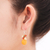 Citrine and carnelian cluster earrings, 'Yellow Rose' - Quartz Carnelian Citrine Cluster Earrings (image 2c) thumbail