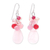 Rose quartz cluster earrings, 'Pink Rose' - Handcrafted Thai Quartz Cluster Earrings (image 2a) thumbail