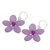 Dangle earrings, 'Lilac Chang Mai Flower' - Handmade Purple Quartz Flower Earrings (image 2b) thumbail
