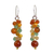 Pearl and carnelian beaded earrings, 'Golden Vines' - Thailand Yellow Pearl Carnelian Quartz Cluster Earrings (image 2a) thumbail