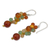 Pearl and carnelian beaded earrings, 'Golden Vines' - Thailand Yellow Pearl Carnelian Quartz Cluster Earrings (image 2b) thumbail