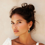 Cultured pearl cluster earrings, 'Verdant Vineyard' - Thai Pearl Green Agate Quartz Cluster Earrings