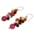 Cultured pearl and carnelian cluster earrings, 'Rosy Vineyard' - Beaded Pearl Carnelian and Quartz Handmade Earrings (image 2b) thumbail