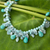 Collar cascada de aguamarina y perlas cultivadas - Collar artesanal de perla y calcita azul aguamarina