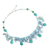 Cultured pearl and aquamarine waterfall necklace, 'Cool Beauty' - Artisan Crafted Pearl Aquamarine Blue Calcite Necklace (image 2b) thumbail