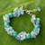 Cultured pearl and aquamarine beaded bracelet, 'Cool Beauty' - Handmade Pearl Aquamarine Blue Calcite Bracelet Thailand