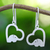 Sterling silver heart earrings, 'Heartfelt Elephants' - Sterling Silver Heart Elephant Earrings thumbail