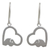 Sterling silver heart earrings, 'Heartfelt Elephants' - Sterling Silver Heart Elephant Earrings thumbail