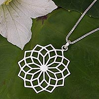 Sterling silver pendant necklace, 'Thai Sparkler' - Women's Sterling Silver Necklace from Thai Artisan Jewelry