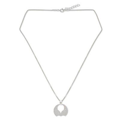 Sterling silver pendant necklace, 'Romantic Elephants' - Sterling Silver Elephant Necklace fromThailand