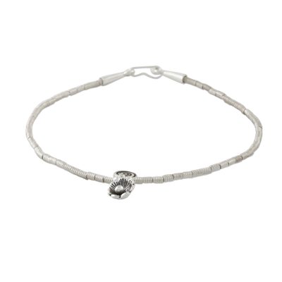 Silver anklet, 'Hill Tribe Mystique' - Beaded Silver 950 Thai Hill Tribe Anklet
