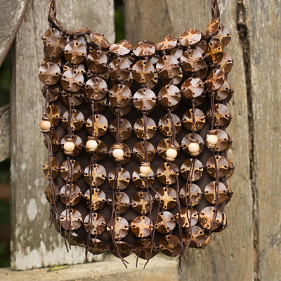 Bolso de hombro de cáscara de coco - Bolso de mano de cáscara de coco hecho a mano de Tailandia