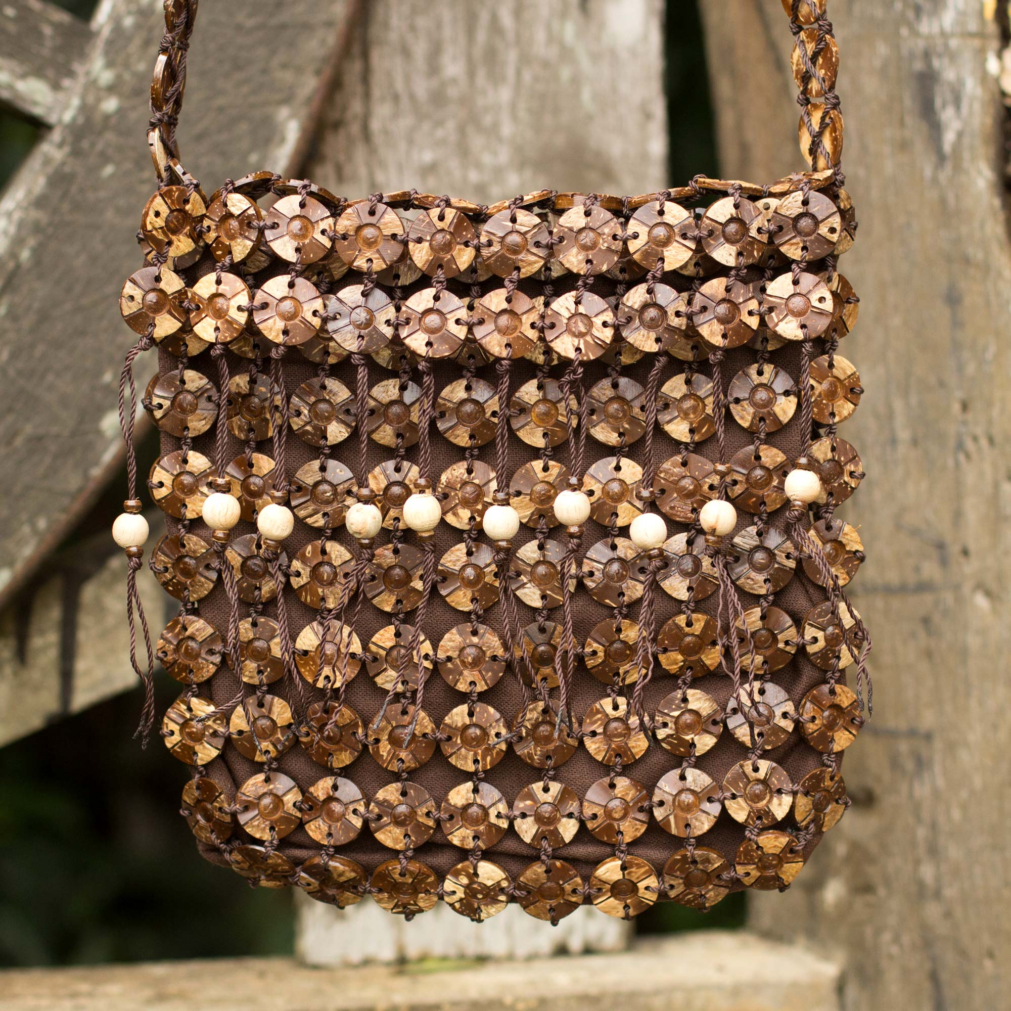 Brown Heart Shaped Handbag Shoulder Purse Women Crossbody Bag Gift Shell  Zipper
