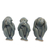 Figuras de cerámica de Celadon, 'Wise Blue Monkeys' (juego de 3) - Figuras de cerámica de Celadon