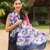 Silk batik shawl, 'Ocean Hyacinth' - Hand Painted Silk Batik Shawl thumbail