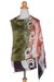 Silk batik shawl, 'Ocean Sunset' - Silk Batik Shawl in Orange and Green from Thailand (image 2d) thumbail