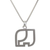Sterling silver pendant necklace, 'Elephant Silhouette' - Thai Artisan Sterling Silver Necklace Jewelry (image 2a) thumbail