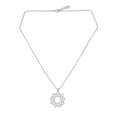 Sterling silver pendant necklace, 'Thai Sun' - Artisan Jewelry Sterling Silver Necklace