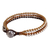 Geflochtenes Armband-Armband, 'Braune Siam-Melodie'. - 3-in-1-Armband mit versilberten Perlen Hill Tribe Jewelry