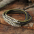 Braided wrap bracelet, 'Karen Khaki Chic' - Brown Khaki Grey Wrap Bracelet with Silver Accents thumbail