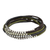 Braided wrap bracelet, 'Karen Khaki Chic' - Brown Khaki Grey Wrap Bracelet with Silver Accents (image 2a) thumbail