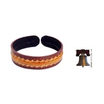 Men's leather cuff bracelet, 'Solar Warrior' - Thai Handcrafted Leather Bracelet for Men