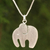 Sterling silver pendant necklace, 'Kind Elephant' - Thai Artisan Sterling Silver Necklace Jewellery