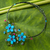 Multi-gem flower necklace, 'Turquoise Sonata' - Floral Wrap Necklace Artisan Crafted Beaded Jewelry thumbail