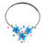 Multi-gem flower necklace, 'Turquoise Sonata' - Floral Wrap Necklace Artisan Crafted Beaded Jewelry (image 2a) thumbail