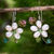 Pearl flower earrings, 'Frangipani Glam' - Pearls and Gems Earrings Artisan Crafted Thai Jewelry (image p213399) thumbail