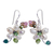 Pearl flower earrings, 'Frangipani Glam' - Pearls and Gems Earrings Artisan Crafted Thai Jewelry thumbail