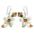 Pearl and peridot flower earrings, 'Frangipani Glam' - Pearls and Gems Earrings Artisan Crafted Thai Jewelry thumbail