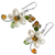 Pearl and peridot flower earrings, 'Frangipani Glam' - Pearls and Gems Earrings Artisan Crafted Thai Jewelry (image 2b) thumbail