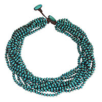 Wood torsade necklace, 'Mekong Belle'