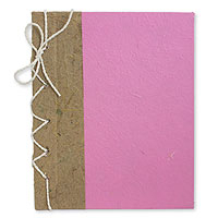 Saa paper journal, 'Pink Reflections' - Hand Crafted Journal with Saa Paper from Thailand (25 pages)