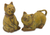 Ceramic statuettes, 'Yellow Feline Sisters' (pair) - Handcrafted Ceramic Cat Statuettes from Thailand (pair)
