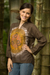 Batik-Tunika aus Baumwolle - Handgefertigtes Tunika-Top aus brauner Batik-Baumwolle
