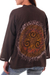 Batik-Tunika aus Baumwolle - Handgefertigtes Tunika-Top aus brauner Batik-Baumwolle