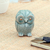 Celadon ceramic figurine, 'Little Blue Owl' - Blue Celadon Ceramic Owl Figurine