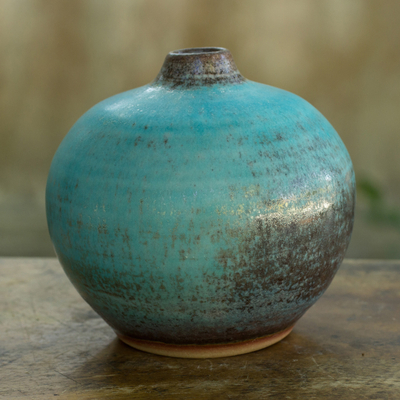 Ceramic bud vase, Turquoise Realm (medium)