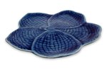 Celadon plate, 'Blue Vanda' - Floral Celadon Ceramic Serving Plate
